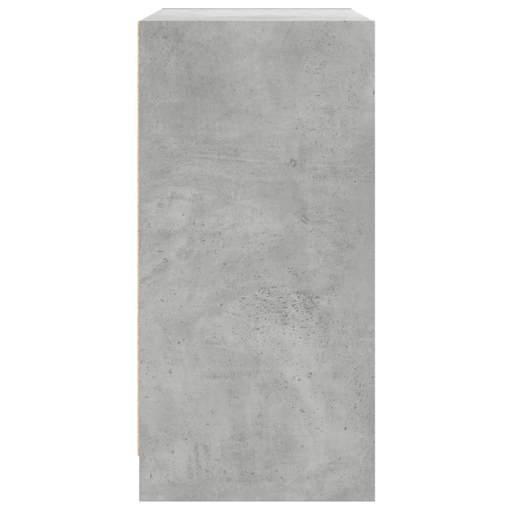 Armadio laterale con porte in vetro grigio in cemento 68x37x75,5 cm