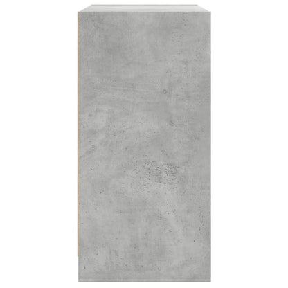 Armadio laterale con porte in vetro grigio in cemento 68x37x75,5 cm