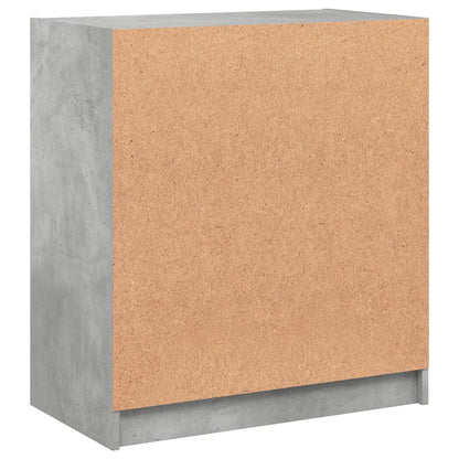 Armadio laterale con porte in vetro grigio in cemento 68x37x75,5 cm