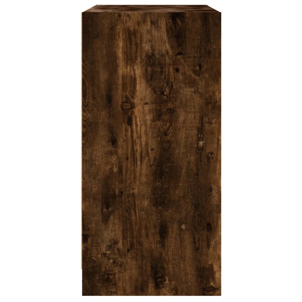 Armadio laterale con porte di vetro di quercia affumicate 68x37x75,5 cm