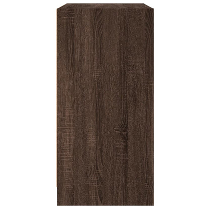 Armadio laterale con porte di vetro in rovere marrone 68x37x75,5 cm