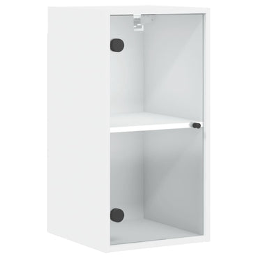 Wall cabinet with white glass doors 35x37x68.5 cm