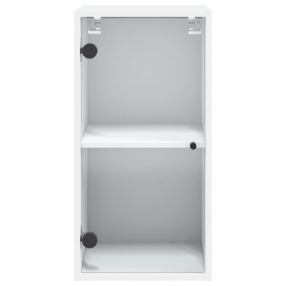 Wall cabinet with white glass doors 35x37x68.5 cm