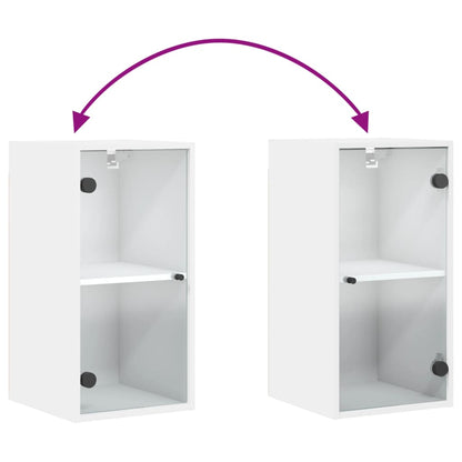Wall cabinet with white glass doors 35x37x68.5 cm