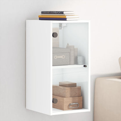 Wall cabinet with white glass doors 35x37x68.5 cm