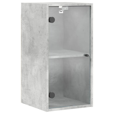 Wall cabinet with concrete gray glass doors 35x37x68.5 cm