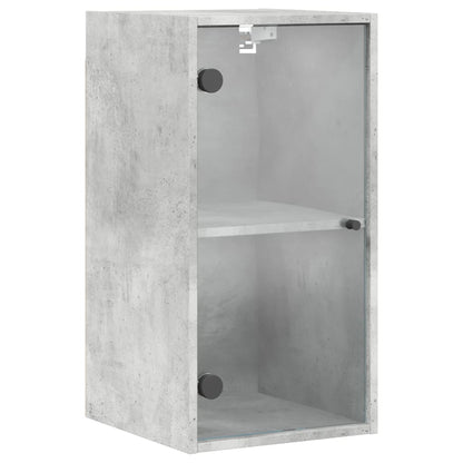 Wall cabinet with concrete gray glass doors 35x37x68.5 cm