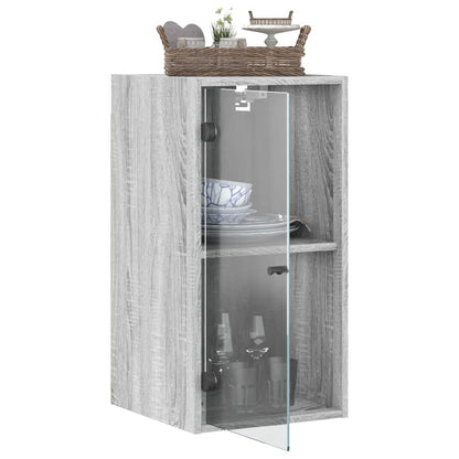 Wall cabinet with Gray Sonoma Glass Doors 35x37x68.5 cm