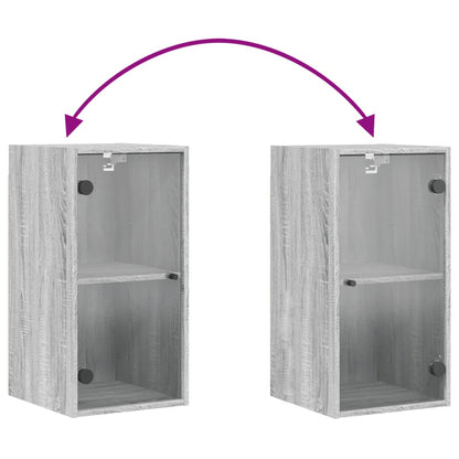 Wall cabinet with Gray Sonoma Glass Doors 35x37x68.5 cm