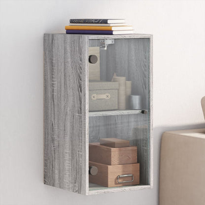 Wall cabinet with Gray Sonoma Glass Doors 35x37x68.5 cm