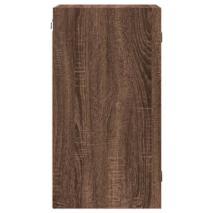 Wall cabinet with brown oak glass doors 35x37x68.5 cm