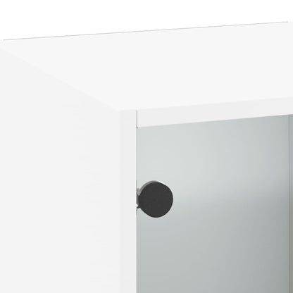 Wall cabinet with white glass doors 35x37x100 cm