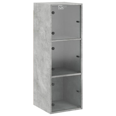 Wall cabinet with concrete gray glass doors 35x37x100 cm