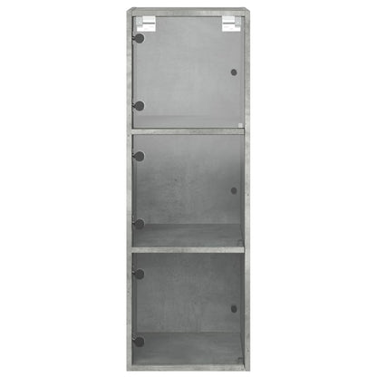 Wall cabinet with concrete gray glass doors 35x37x100 cm