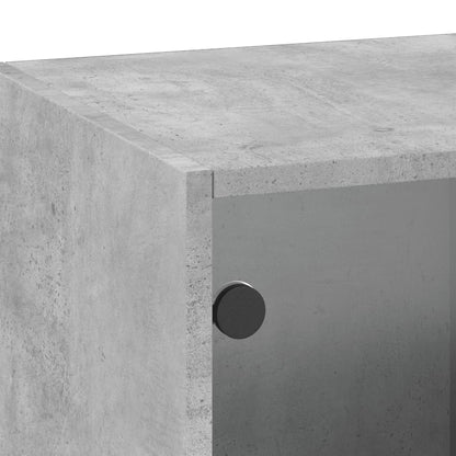 Wall cabinet with concrete gray glass doors 35x37x100 cm