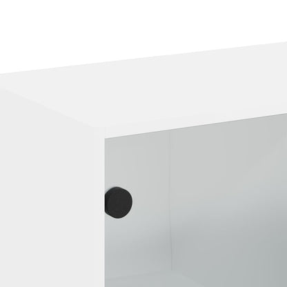 Wall cabinet with white glass doors 68.5x37x35 cm