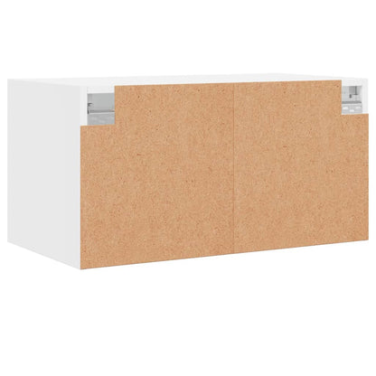 Armoires murales avec portes en verre 2 pcs blanc 68,5x37x35 cm