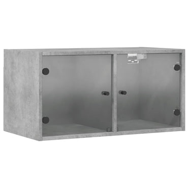 Wall cabinet with concrete gray glass doors 68.5x37x35 cm