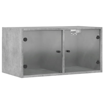 Wall cabinet with concrete gray glass doors 68.5x37x35 cm