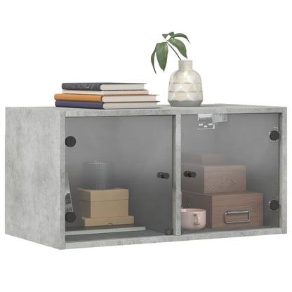 Wall cabinet with concrete gray glass doors 68.5x37x35 cm