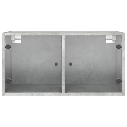 Wall cabinet with concrete gray glass doors 68.5x37x35 cm