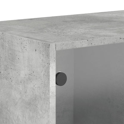 Wall cabinets and glass doors 2pcs Gray concrete 68.5x37x35cm