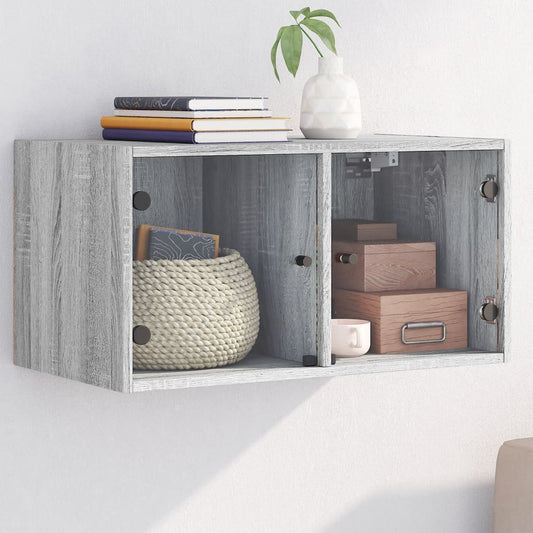Wall cabinet with Gray Sonoma Glass Doors 68.5x37x35 cm