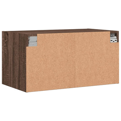 Armoires murales portes vitrées 2 pcs chêne marron 68,5x37x35cm