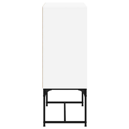 Armadio laterale con porte di vetro bianco 69x37x100 cm