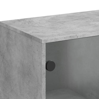 Armadio laterale con porte di vetro grigio in cemento 69x37x100 cm