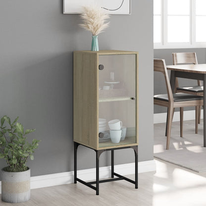 Cabinet laterale con Sonoma Oak Glass Door 35x37x100 cm