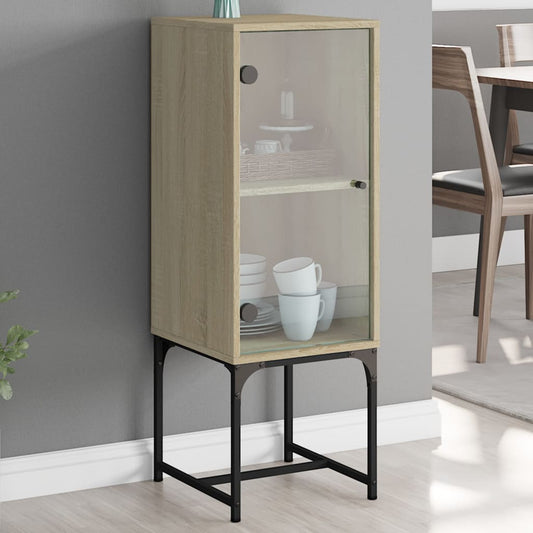 Cabinet laterale con Sonoma Oak Glass Door 35x37x100 cm
