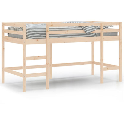 Mezanine cama crianças em pinheiro sólido, branco ou preto