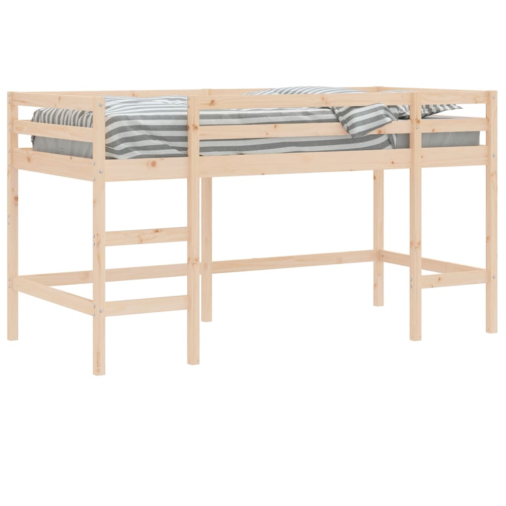 Mezanine cama crianças em pinheiro sólido, branco ou preto