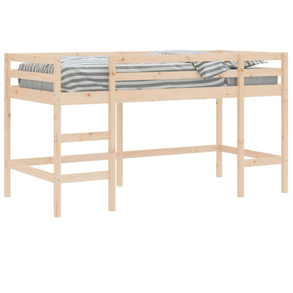 Mezanine cama crianças em pinheiro sólido, branco ou preto
