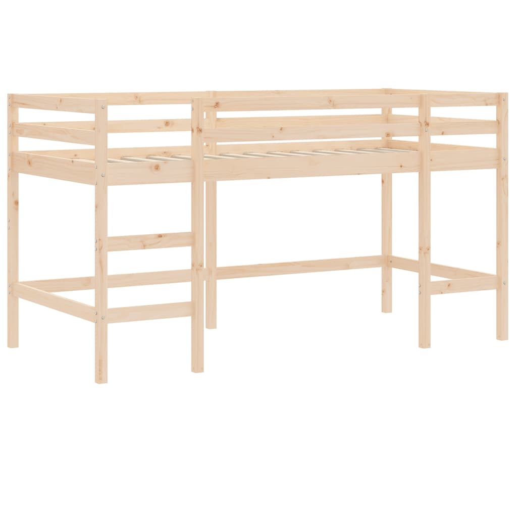 Mezanine cama crianças em pinheiro sólido, branco ou preto