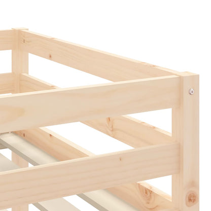 Mezanine cama crianças em pinheiro sólido, branco ou preto