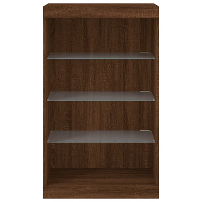 Buffet avec lumières LED chêne marron 60,5x37x100 cm