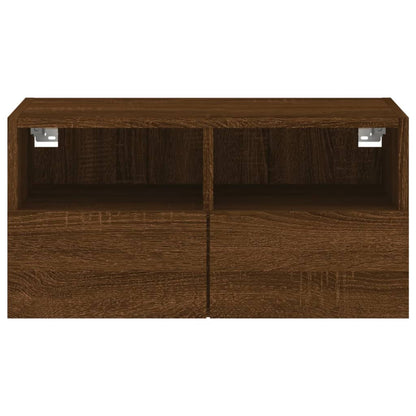Meuble TV mural chêne marron 60x30x30 cm bois d'ingénierie