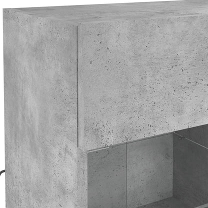 Meuble TV mural avec lumières LED gris béton 78,5x30x60,5 cm