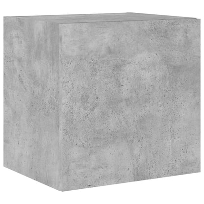Meuble TV mural avec lumières LED gris béton 40,5x35x40 cm