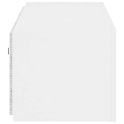 Meuble TV mural avec lumières LED blanc 80x35x31 cm