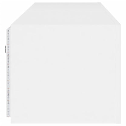 Meubles TV muraux avec lumières LED 2 pcs blanc 80x35x31 cm