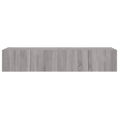 Meubles TV muraux et lumières LED 2pcs sonoma gris 80x35x31 cm