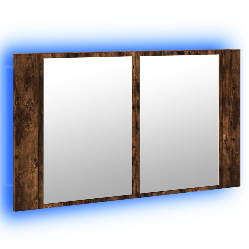 ACRILICO ACRILICO ACRILICO ACRILICO 80X12x45 a specchio a led in quercia affumicata