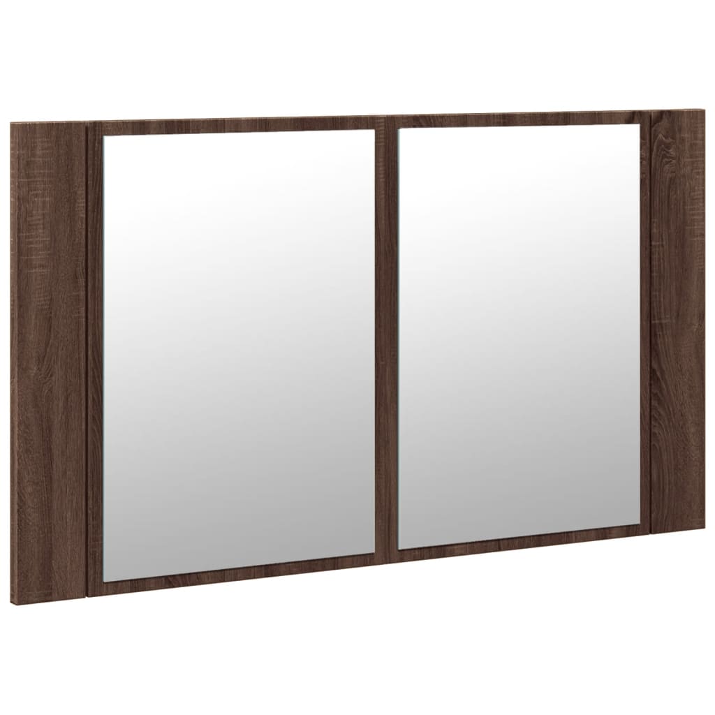 Mobile a specchio con quercia marrone 80x12x45 cm