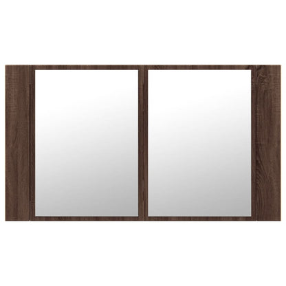 Mobile a specchio con quercia marrone 80x12x45 cm