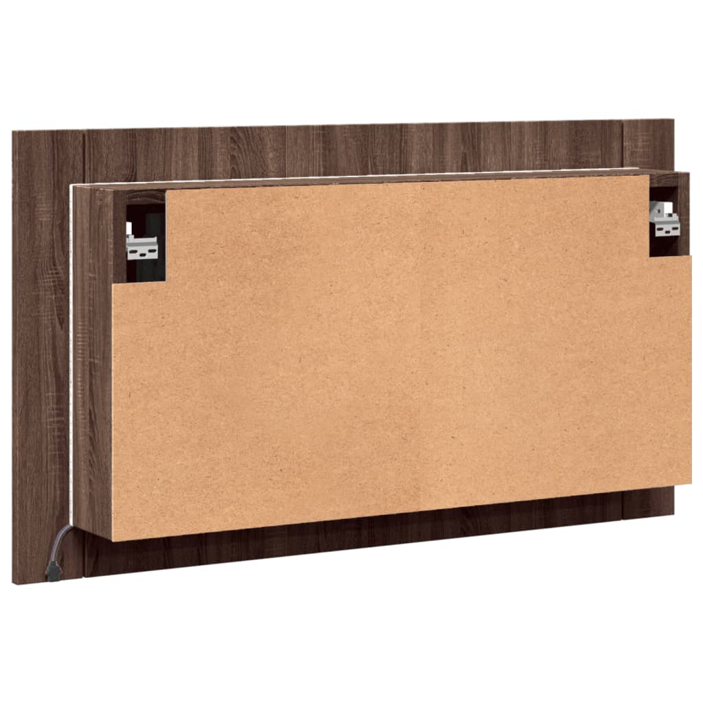 Mobile a specchio con quercia marrone 80x12x45 cm