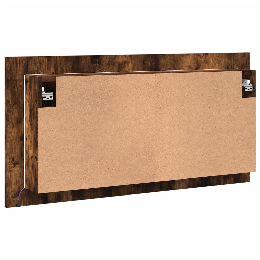 Mobile a specchio da bagno in quercia affumicata 90x12x45 cm acrilico