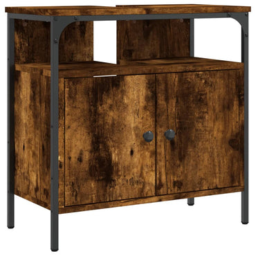 Lavandino per bagno in quercia fumo 60x30x60 cm